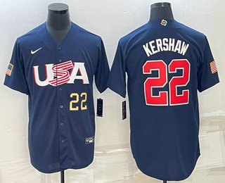 Men's USA Baseball #22 Clayton Kershaw Number 2023 Navy World Baseball Classic Stitched Jersey,We sell and wholesale Men's USA Baseball #22 Clayton Kershaw Number 2023 Navy World Baseball Classic Stitched Jersey on line form chian!